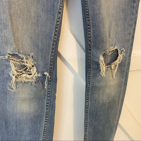 BLK DNM Skinny Slim Fit Distressed Denim Jeans Light Wash Sz 27/30 - Picture 2 of 11